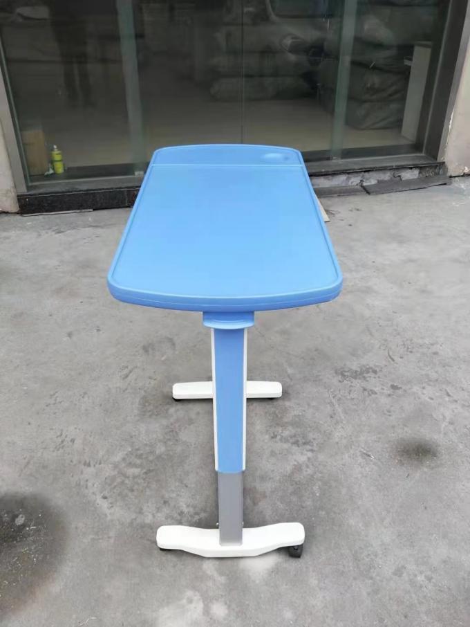 차로 베드 테이블 위에서 조정할 수 있는 가스 스프링 병원 침대 쟁반형 탁자 0