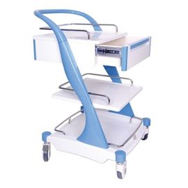 주문 4개의 침묵하는 피마자를 가진 알루미늄 합금 구조 의료 기기 트롤리 Bule 빨강 온라인 제조