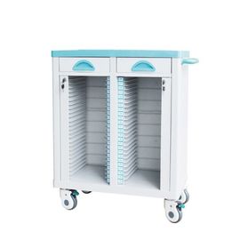 주문 아BS 환자는 의학 저장 트롤리 녹색 파랑 470*410*880mm 침묵하는 바퀴를 기록합니다 온라인 제조
