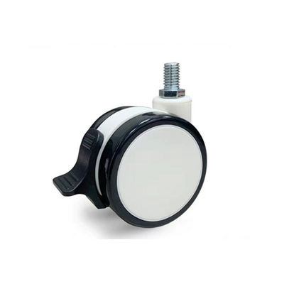 주문 PU TPR 재료 M12X25MM 의학 캐스터는 브레이크 중심 로킹으로 선회합니다 온라인 제조