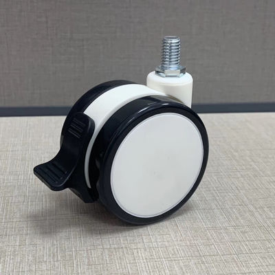 PU TPR 재료 M12X25MM 의학 캐스터는 브레이크 중심 로킹으로 선회합니다