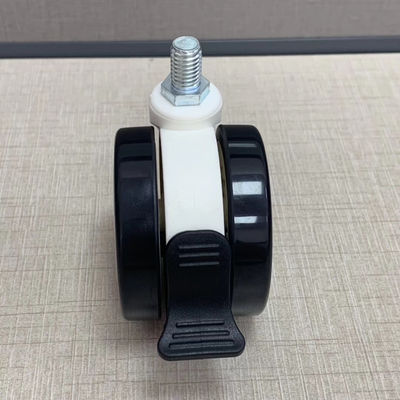 PU TPR 재료 M12X25MM 의학 캐스터는 브레이크 중심 로킹으로 선회합니다