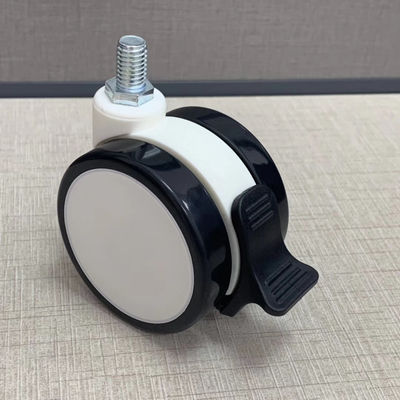 PU TPR 재료 M12X25MM 의학 캐스터는 브레이크 중심 로킹으로 선회합니다