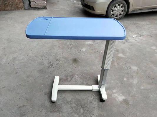 차로 베드 테이블 위에서 조정할 수 있는 가스 스프링 병원 침대 쟁반형 탁자