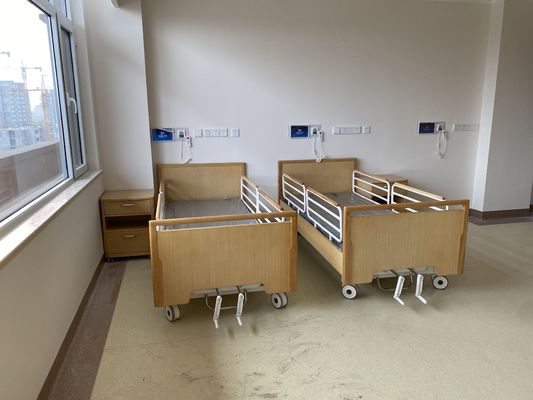 침대를 키우는 나무로 된 머리쪽 판자 700 밀리미터 전기 3 기능 재택 치료 침대